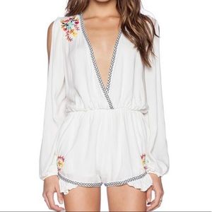 Lovers + Friends Floral Embroidered Romper